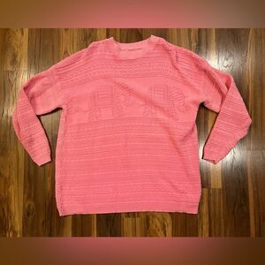 Pink elephant knit oversized sweater